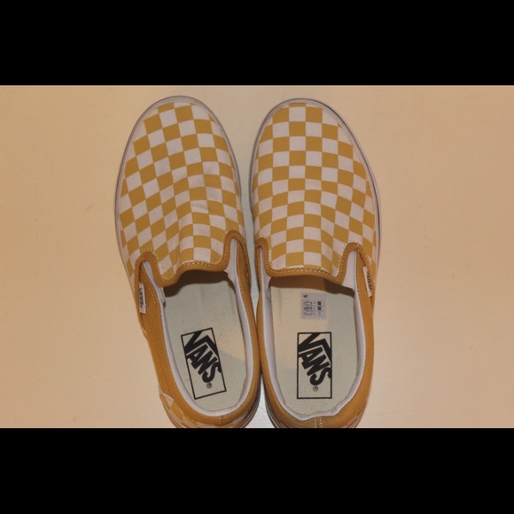 mustard yellow slip on vans